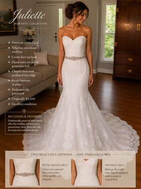 Juliette | Preserved Designer Corded Lace Fit & Flare Wedding Gown | Sweetheart